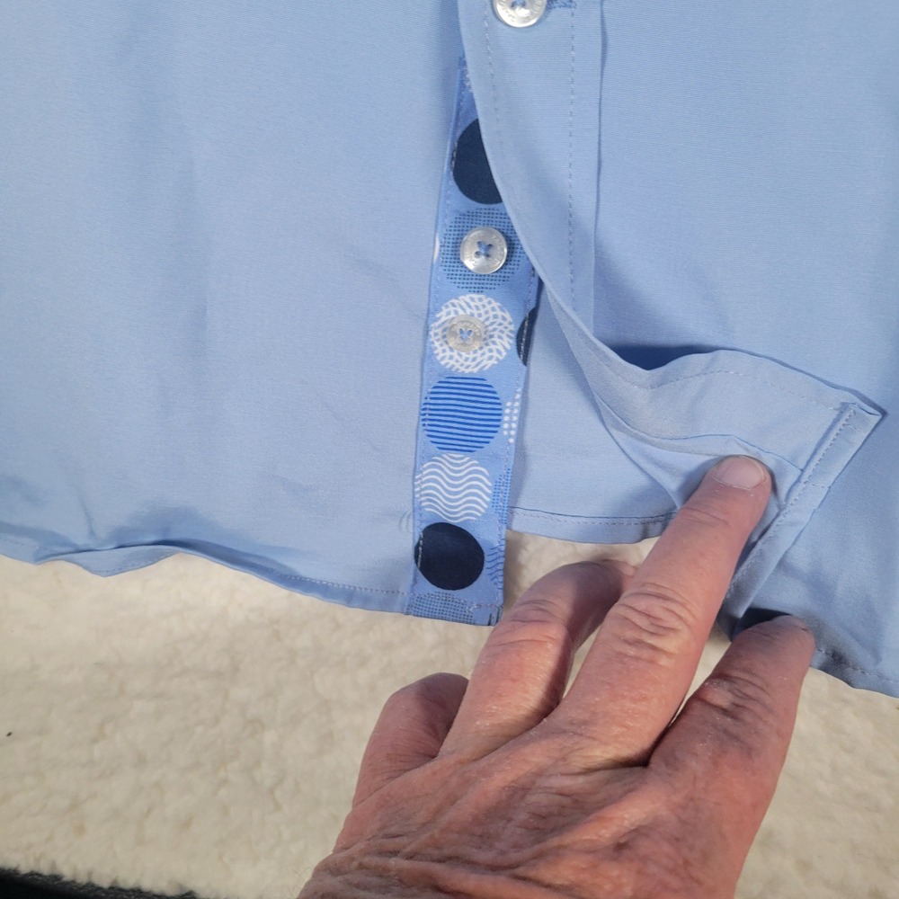 TailorByrd Performance Mens XXL Blue Stretch Button Down Long Sleeve Shirt NWT - Picture 11 of 16